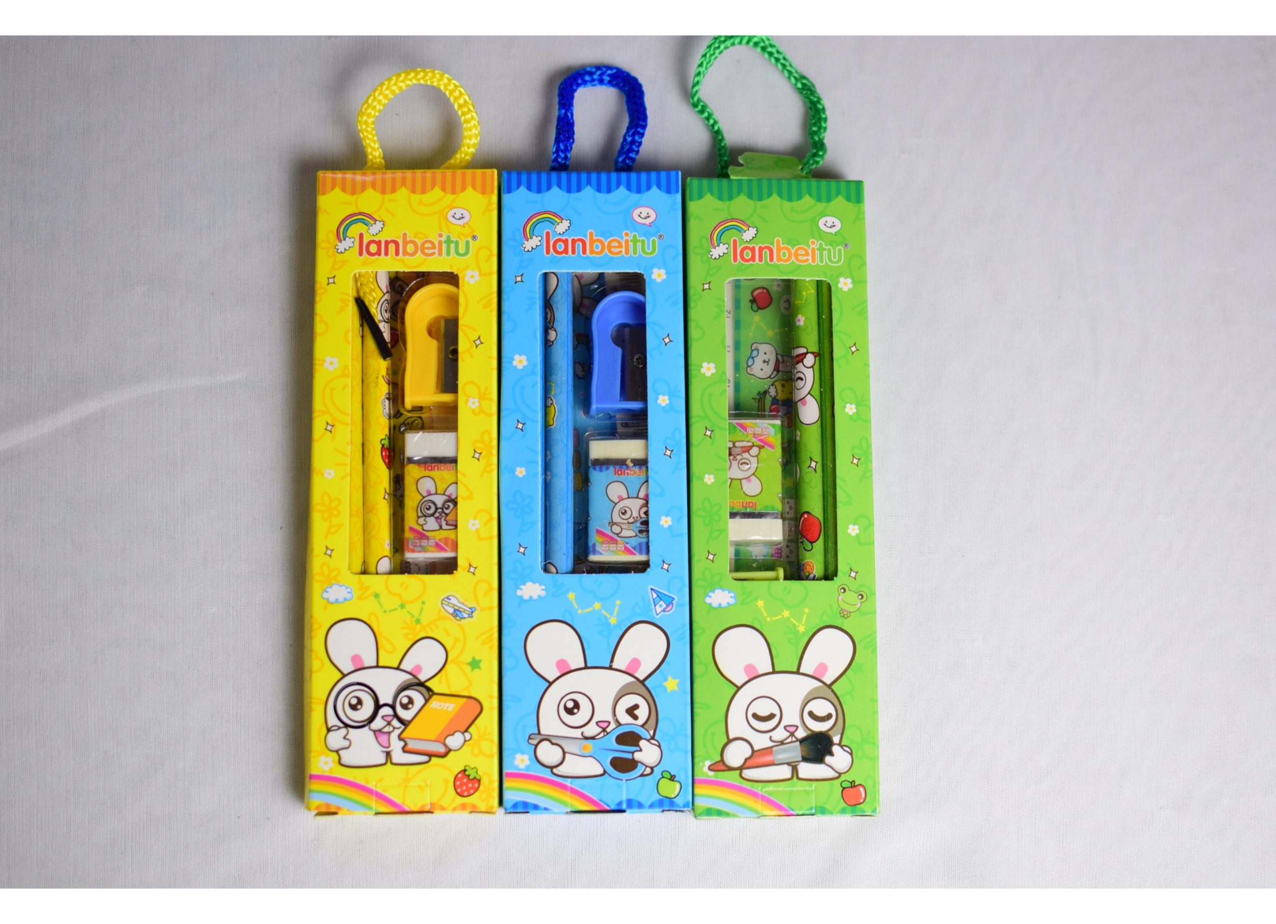 Stationery gift set with pencil, eraser, sharpener and scale Sellet