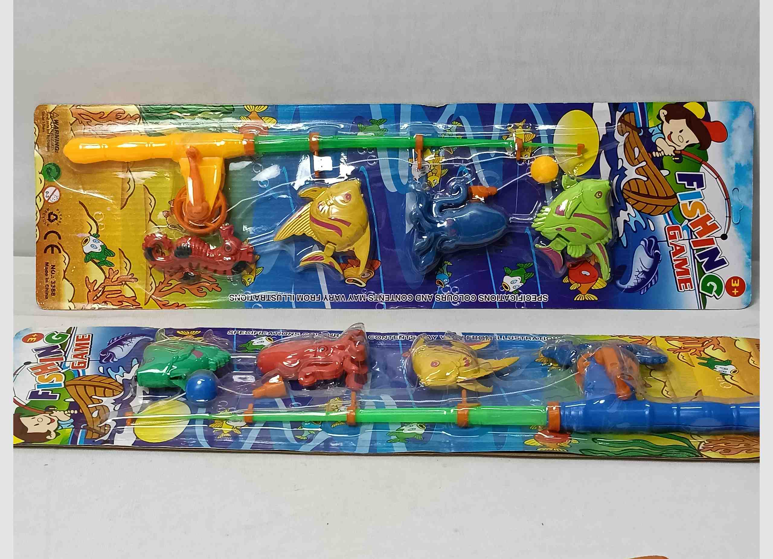 Fishing game set with fishing rods and fishes