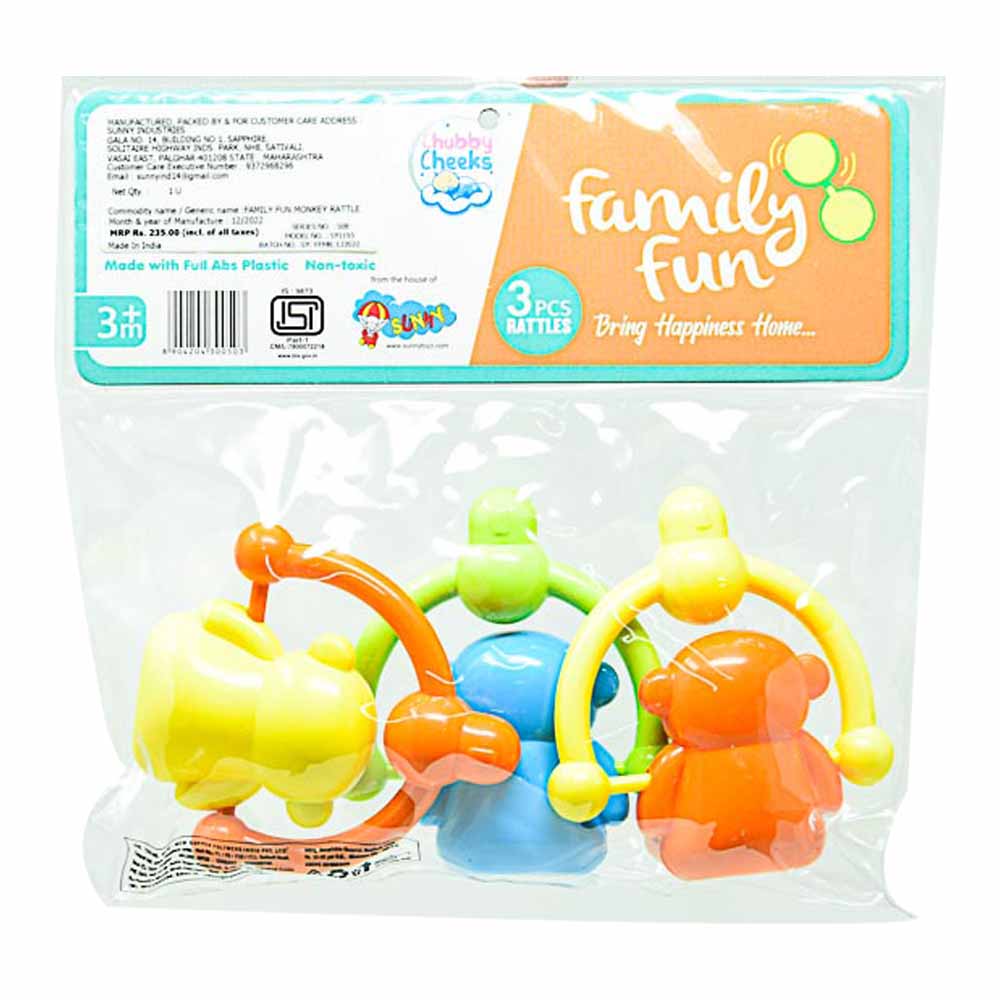3 pcs Family Fun Rattle Set – Sunny – Sellet