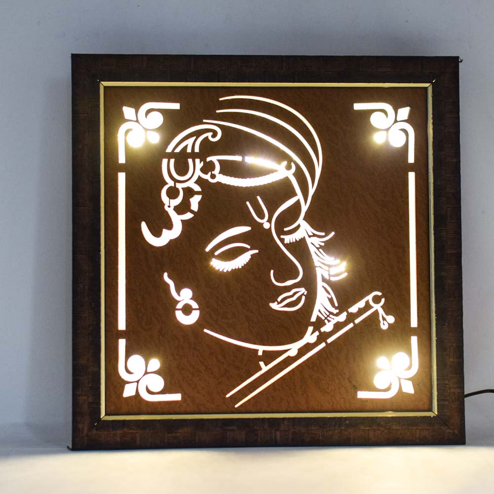 1 Pcs Shri Radhe Krishna Photo Frame With LED Light in Assorted Design No 15.3 GS