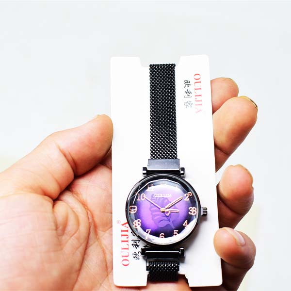STYLISH OULIJIA MAGNET STRAPS GIRLS MAGNET CHAIN ANALOG WATCH