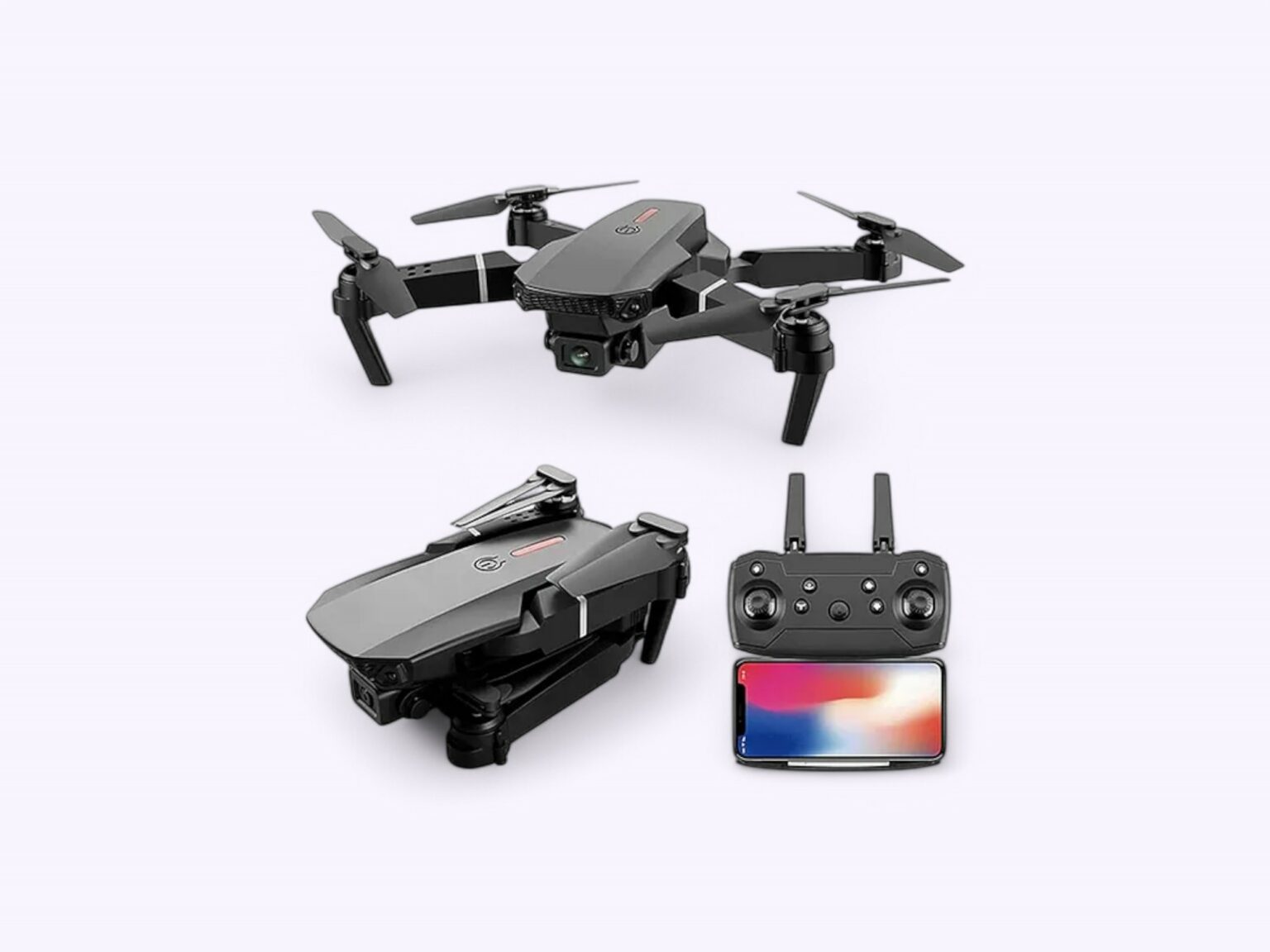 Foldable Dual Camera Drone Remote Control with Video Image