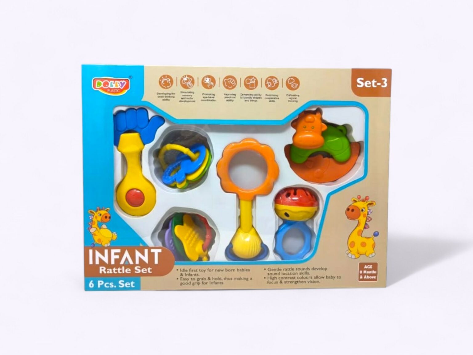 Infant Rattle Set-3 pcs – Perfect for Early Development Dolly