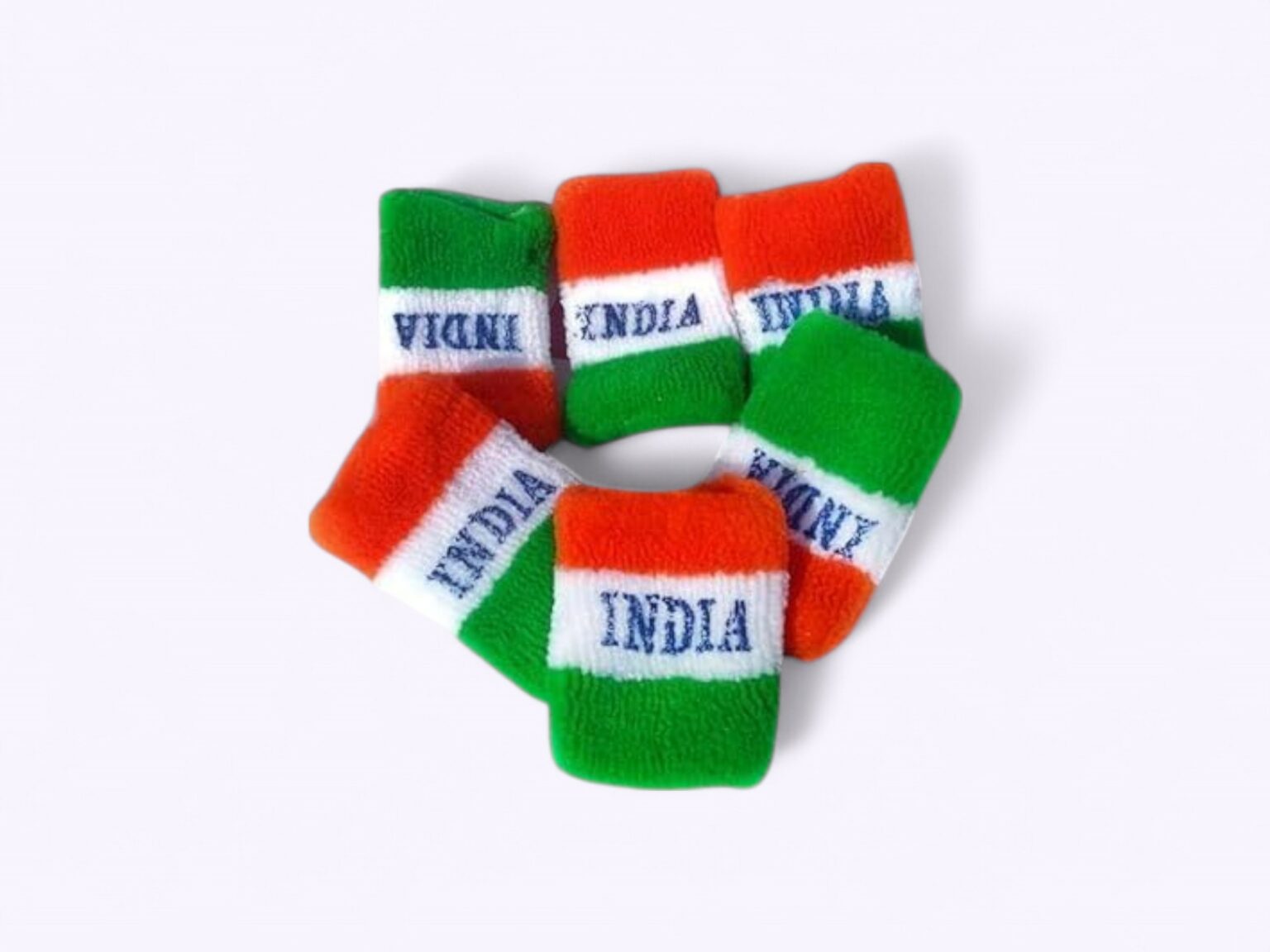 60 Pcs) Indian Flag Wristband – Soft Cotton Tricolor Wrist Band